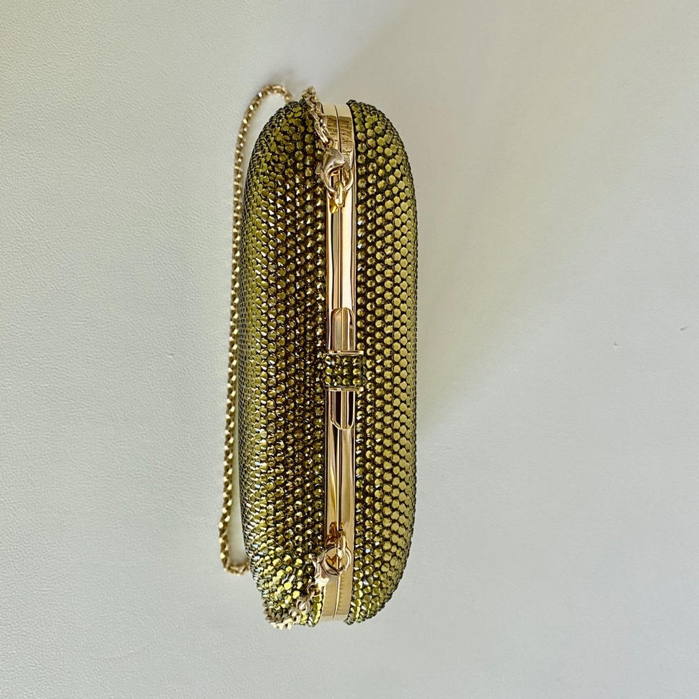 Judith Leiber Moss Green Couture Crystal Slide-Lock Bag NEW - Picture 8 of 16